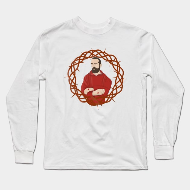 Saint Pius of Pietrelcina Padre Pio Long Sleeve T-Shirt by DiegoCarvalho